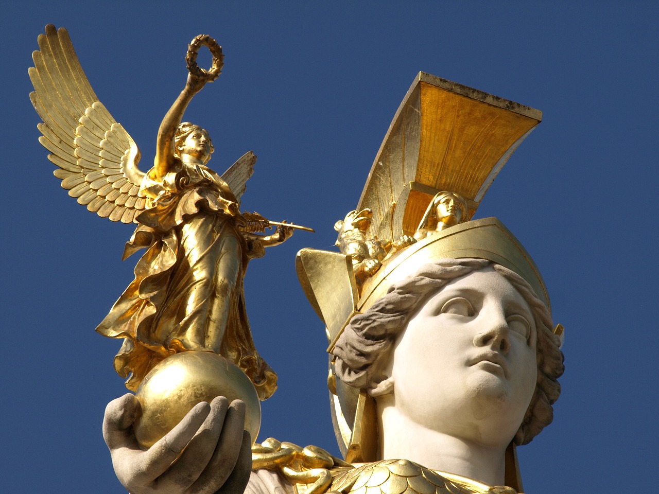 Athena holding Nike